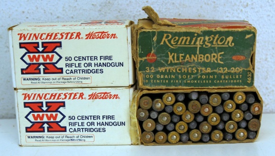 2 Full Vintage Boxes Winchester-Western....32-20 Winchester Plus 68 other Mixed Rounds .32-20