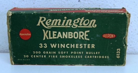 Full Vintage Box Remington .33 Winchester 200gr. Soft Point Cartridges Ammunition...