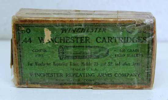 Full Vintage Box Winchester .44 Winchester Centerfire Cartridges Ammunition for Models 73 & 92