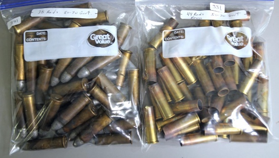 38 Rounds .50-70 Gov't Cartridges Ammunition & 44 Rounds .50-70 Gov't Brass, Mostly Deprimed...