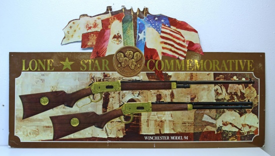 Winchester Dealership Sign for Lone Star Commemorative Winchester Model 94 Rifle & Carbine, Embossed