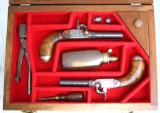 Pair Cased Antique French Cap & Ball Pistols (added additional photo) Nice Condition Engraved