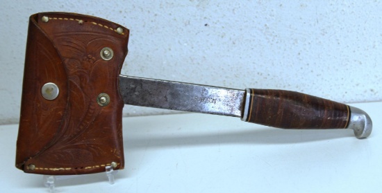 Vintage Hatchet Made by Robeson with Leather Sheath...