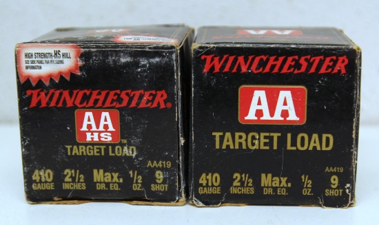 Two Full Boxes Winchester AA Target Load .410 Ga. 2 1/2" 9 Shot Shotshells Ammunition...