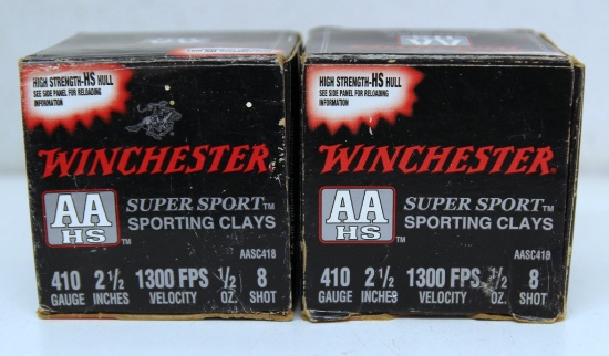 Two Full Boxes Winchester AA .410 Ga. 2 1/2" 8 Shot Super Sport Sporting Clays Shotshells