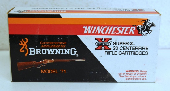 Full Box Winchester Super-X Browning Model 71 .348 Winchester 200 gr. Silver-Tip Cartridges