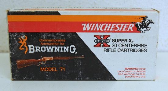 Full Box Winchester Super-X Browning Model 71 .348 Winchester 200 gr. Silver-Tip Cartridges