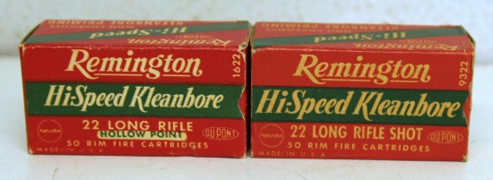 2 Full Boxes Remington Hi-Speed .22 LR Shot and .22 LR HP Cartridges Ammunition...