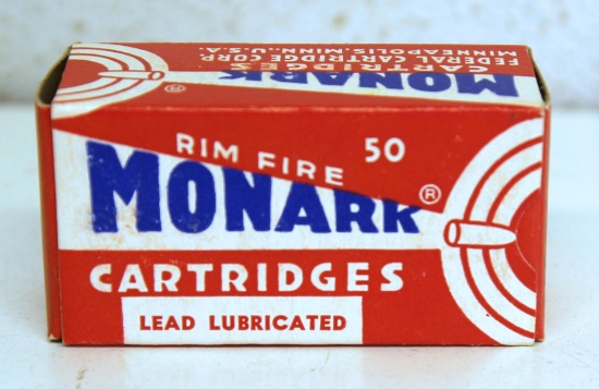 Full Vintage Box Federal Monark .22 LR Cartridges Ammunition...