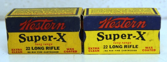 2 Full Vintage Boxes Western Super-X .22 LR Cartridges Ammunition...