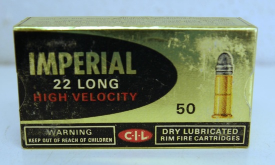 Full Vintage Box C-I-L Imperial .22 Long Cartridges Ammunition...