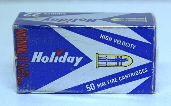 Full Vintage Box Holiday High Velocity .22 Short Cartridges Ammunition...
