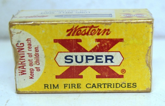 Full Vintage Box Western Super-X .22 LR No. 12 Shot Cartridges Ammunition...