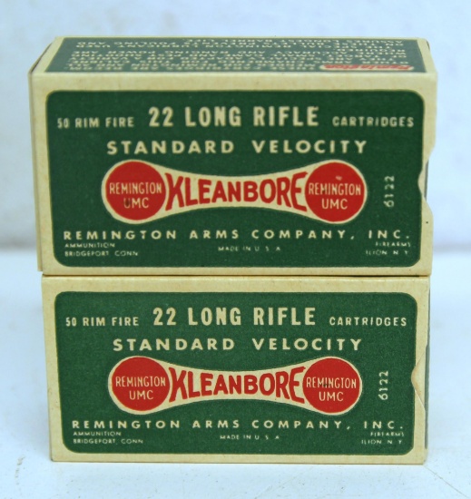 2 Full Vintage Remington Dog Bone Boxes .22 LR Standard Velocity Cartridges Ammunition...