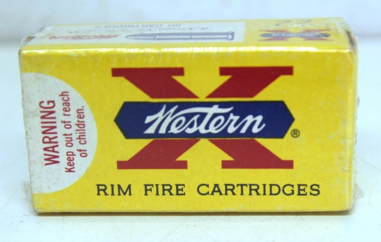Full Vintage Box Western Super-X .22 Winchester Automatic Cartridges Ammunition...
