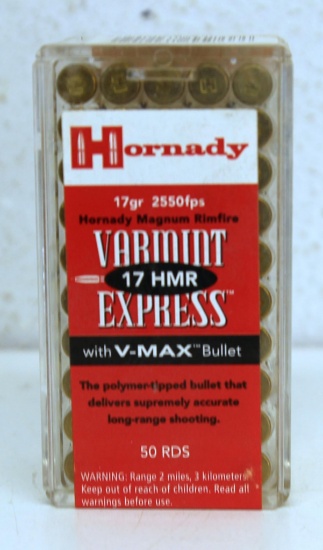Full Box Hornady Varmint Express .17 HMR with V-Max Cartridges Ammunition...