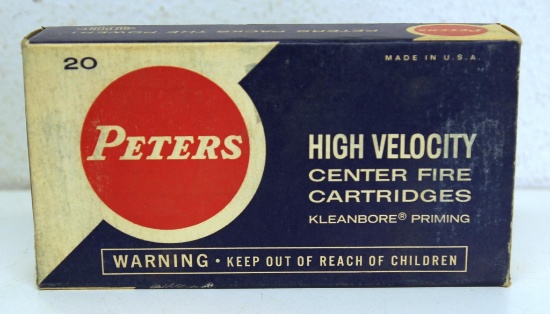 Full Vintage Box Peters 6.5 mm Rem Magnum 100 gr. SP Cartridges Ammunition...