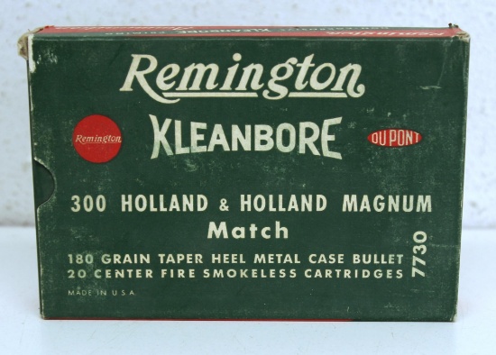 Full Vintage Box Remington .300 Holland & Holland Magnum Match 180 gr. Cartridges Ammunition...