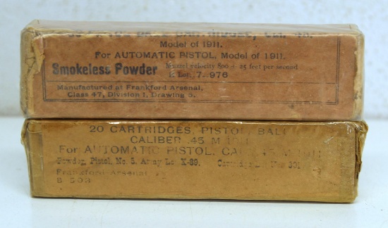 2 Different Full Boxes Frankford Arsenal .45 Auto Model 1911 Pistol Cartridges Ammunition...