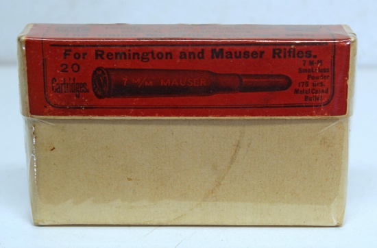 Full Vintage Two Piece Box UMC 7 mm Cartridges Ammunition for Remington and Mauser Rifles...