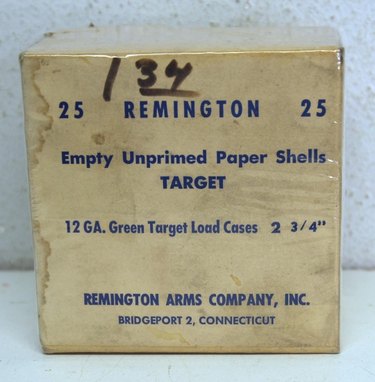 Full Vintage Two Piece Box Remington 12 Ga. Empty Unprimed Paper Shotshells Ammunition...