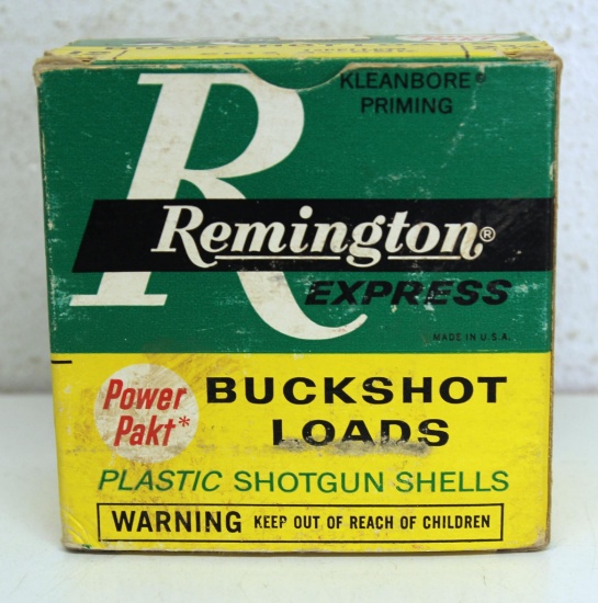 Full Vintage Box Remington 12 Ga. 2 3/4" 12 Pellet Buckshot Loads Shotshells Ammunition...