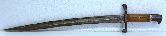 Early Sword Bayonet, 17 1/2" Blade, 22 7/8" Overall, No Visible Markings...