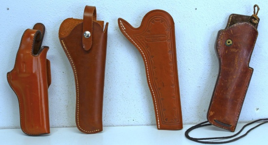 Lot 4 Leather Holsters - Biancchi, Hunter, Oklahoma Leather, Unmarked...