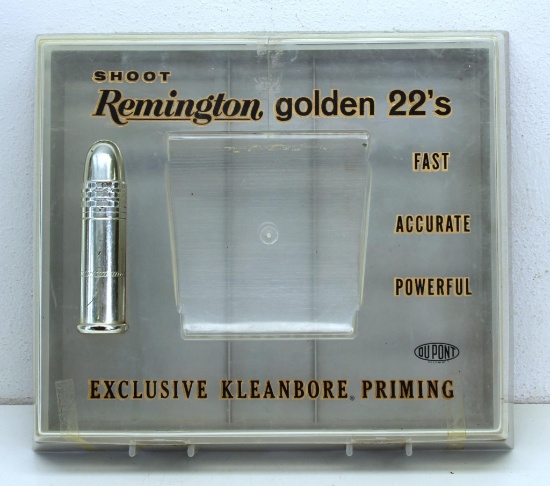Remington Golden 22's Plastic Countertop Store Display and Dispenser, Crack on Top...