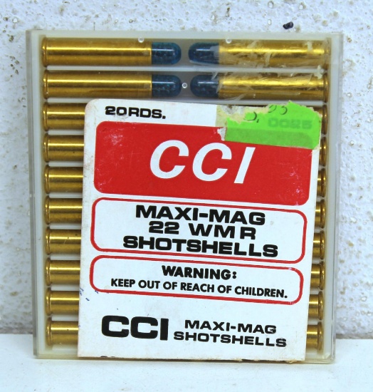 Full Box 20 CCI Maxi-Mag .22 WMR Shotshells Ammunition...