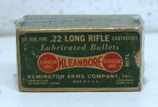 Full Vintage Remington Dog Bone Box .22 LR Cartridges Ammunition...