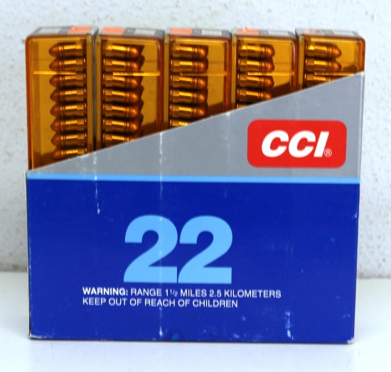 5 Full 100 Rd. Boxes CCI .22 Short Cartridges Ammunition...