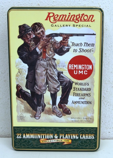 Remington Gallery Special .22 Ammunition and Playing Cards Collectible Tin 400 Round Gift Set...