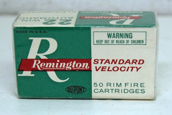 Full Vintage Box Remington 22 Win. Automatic Rimfire Cartridges Ammunition...