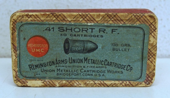 Full Vintage Two Piece Box Remington UMC .41 Short Rimfire Cartridges Ammunition...