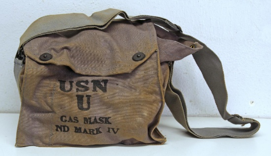 World War II U.S.N. U Gas Mask ND Mark IV...