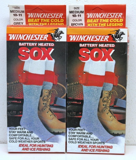 Two New Pairs Winchester Battery Operated Socks - Perfect for Hunting and Ice Fishing...