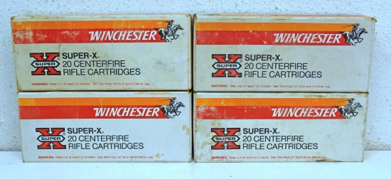 Four Full Boxes Winchester Super-X .22-250 Rem. 55 gr. PSP Cartridges Ammunition...