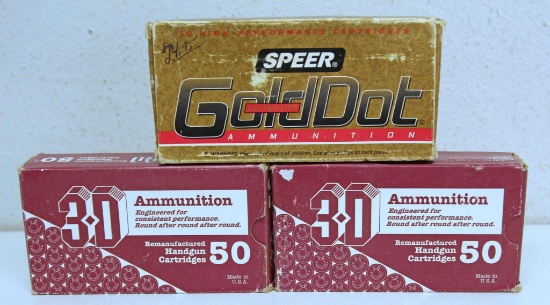 Two Full Boxes 3-D 9 mm and Full Box Speer Superior Gold Dot 9 mm Luger Plus P 124 gr. HP Cartridges