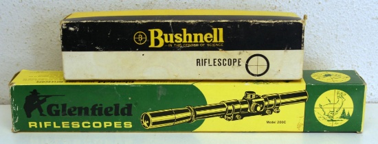 Two Vintage In Original Box Scopes - Bushnell Handgun 1.3 X Phantom 7/8" Tube, Glenfield...200C 4x15