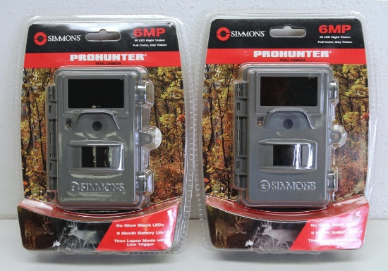 Pair Simmons ProHunter...Trail Cams 6 MP, Night Vision, Full Color, Day Vision - New in Blister Pack