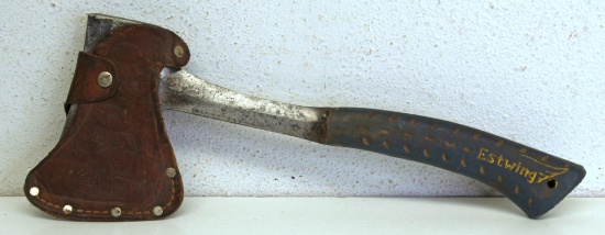Estwing...Hatchet with Leather Sheath, Marked Ever Grip...