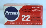 Full Vintage Box Peters High Velocity .22 LR Cartridges Ammunition...