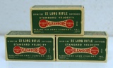 Three Full Vintage Remington Dog Bone Boxes .22 LR Standard Velocity Cartridges Ammunition...