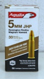 Full Box Aguila 5mm Remington Magnum Rim Fire 30 gr. JHP Cartridges Ammunition......