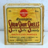 Full Vintage Sealed Two Piece Box Remington UMC 16 Ga. Shur Shot Shotshells Ammunition - Paper Box