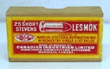 Full Vintage Two Piece Box C-I-L .25 Stevens Short Rimfire Cartridges Ammunition...
