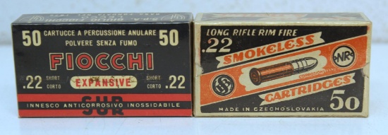 Full Vintage Box Sellier...&...Bellot....22 LR Cartridges Made in Czechoslovakia and Full Vintage Bo