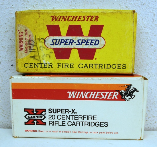 Full Winchester .25-35 Winchester 117 gr. Soft Point and Full Vintage Box Winchester Super-Speed