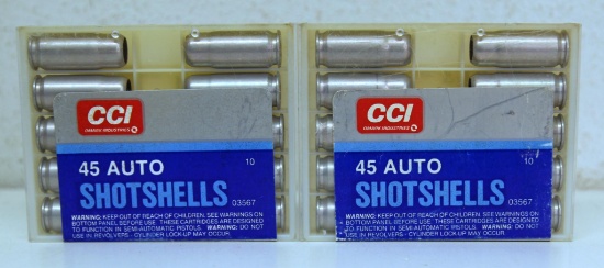Two Full Boxes of 10 CCI .45 Auto Shotshells...Ammunition with Approximately 210 Pellets...